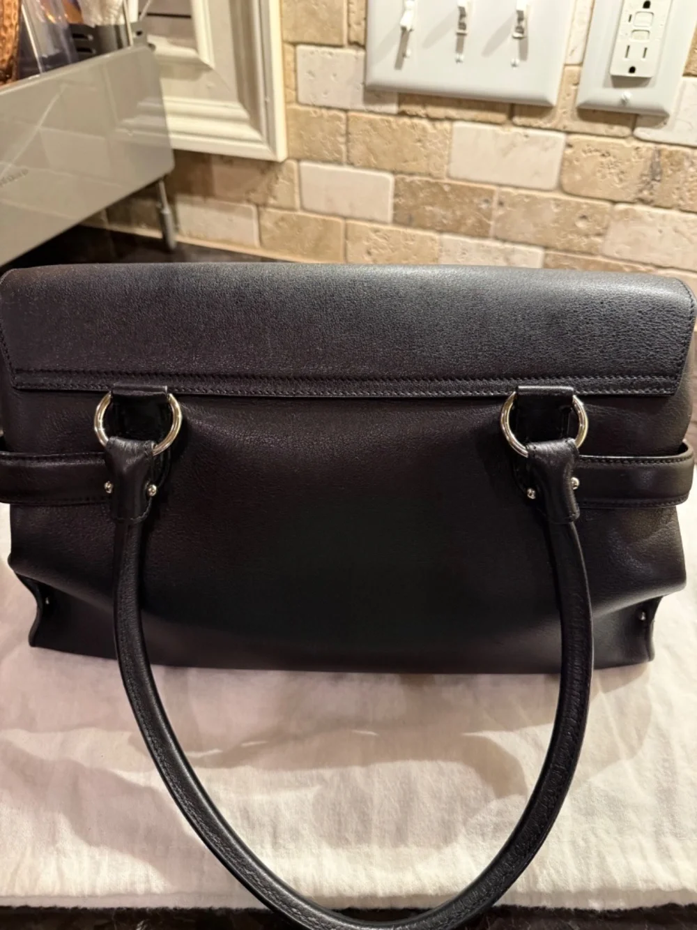 Salvatore Ferragamo Shoulder Bag with Gancini Clasp (Matching Wallet Included)